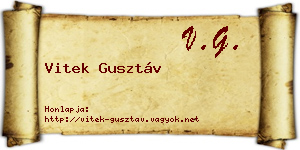 Vitek Gusztáv névjegykártya